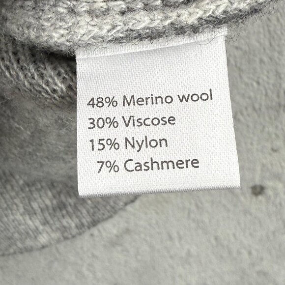 Benedetta Sweater Womens Large Gray Stripe Merino Wool Cashmere Knit Made Italy - Picture 8 of 13